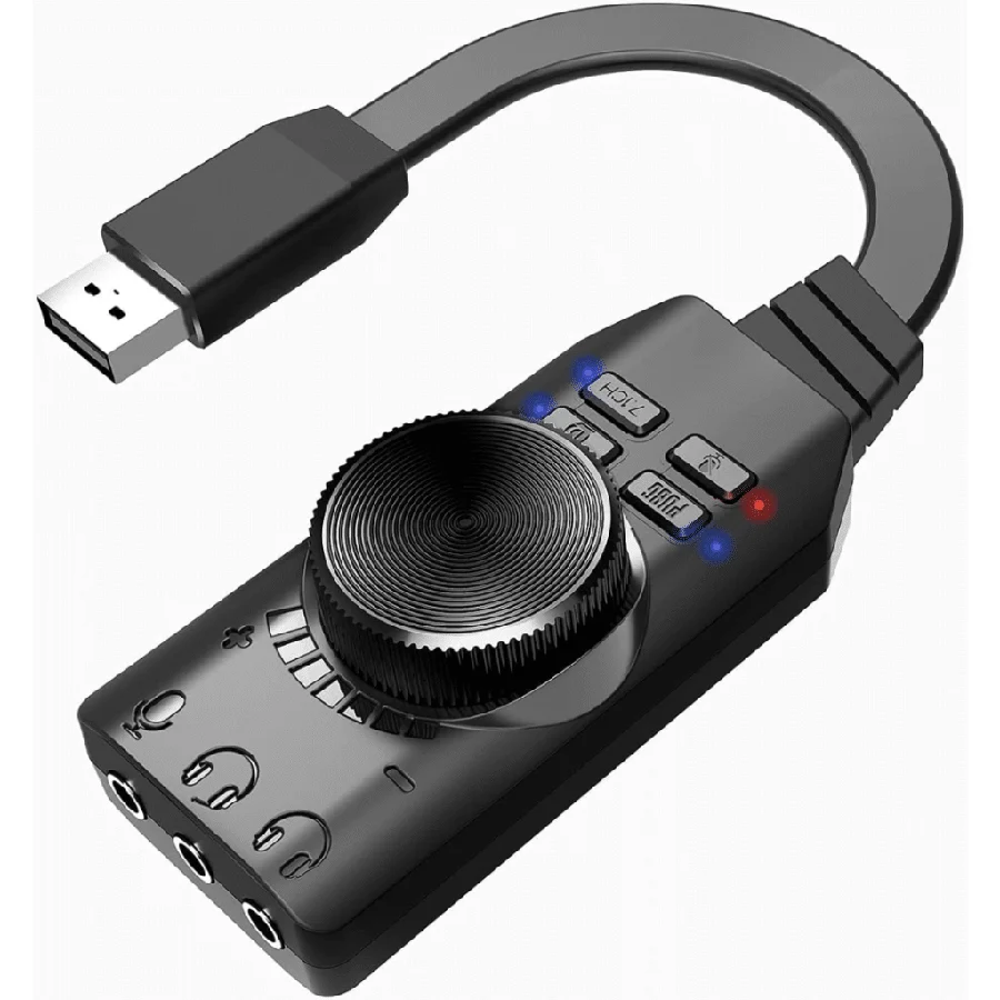 Tarjeta De Sonido Anera Usb 7.1 Led