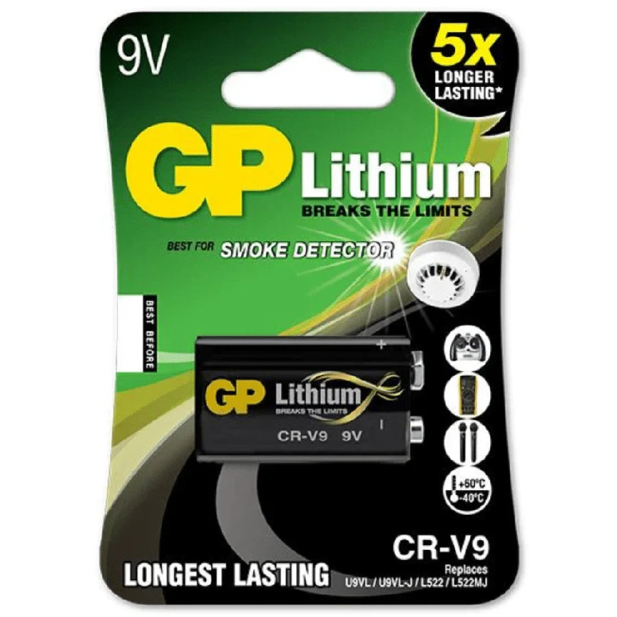 Bateria 9v Lithium Gp+10 ANos Durabilidad